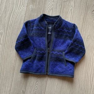 Baby Gap Blue and Black Nordic Fleece Jacket